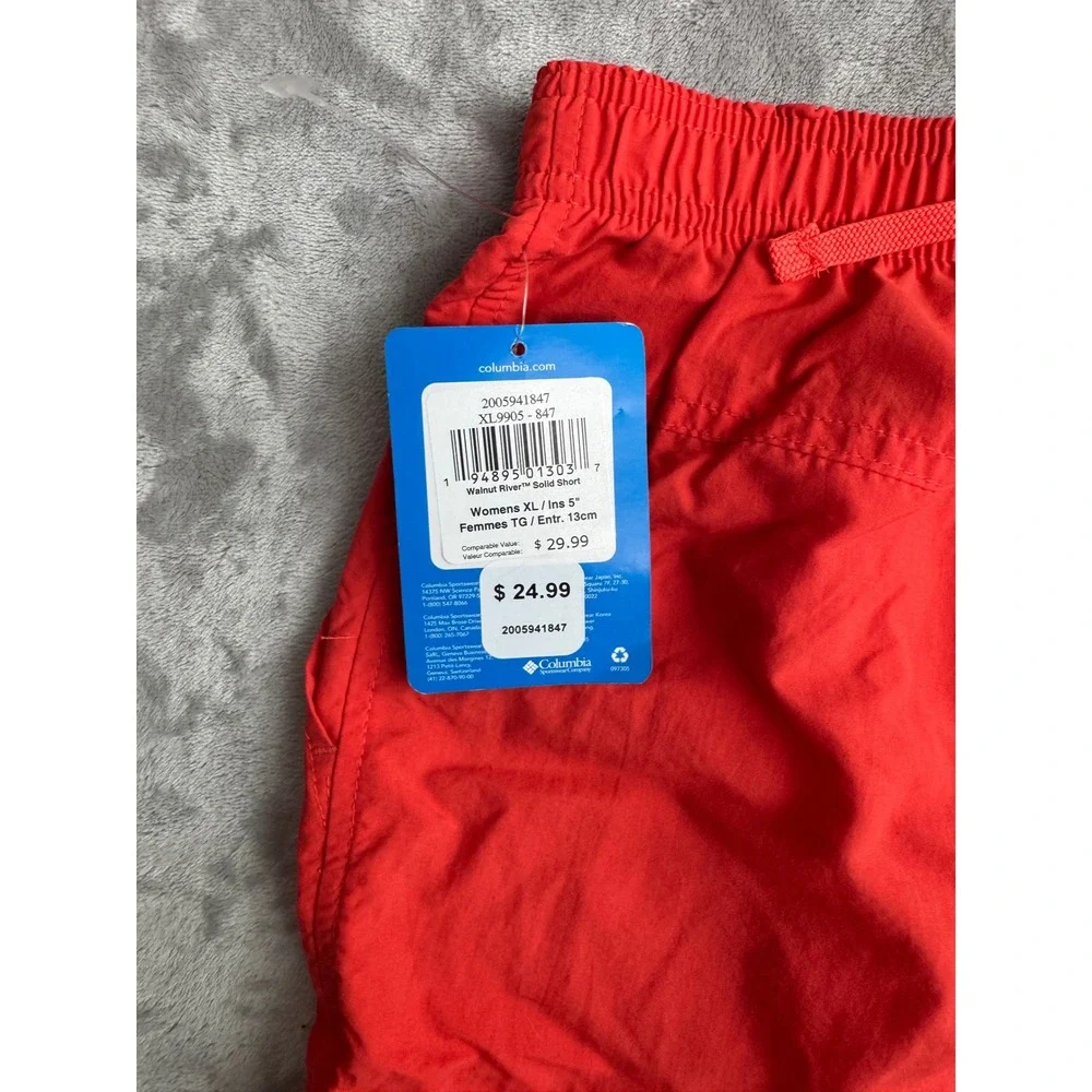 Columbia Walnut River Solid Shorts Womens XL‎ Red 5in Inseam XL9905-847 NWT
